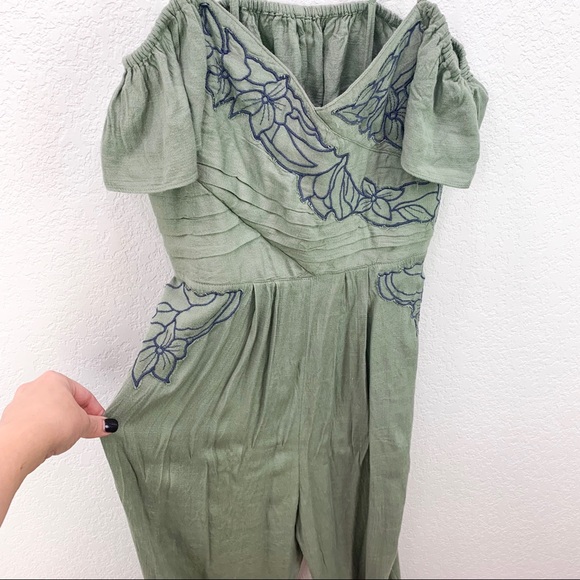 Free People In The Moment Green Jumpsuit - Picture 3 of 7